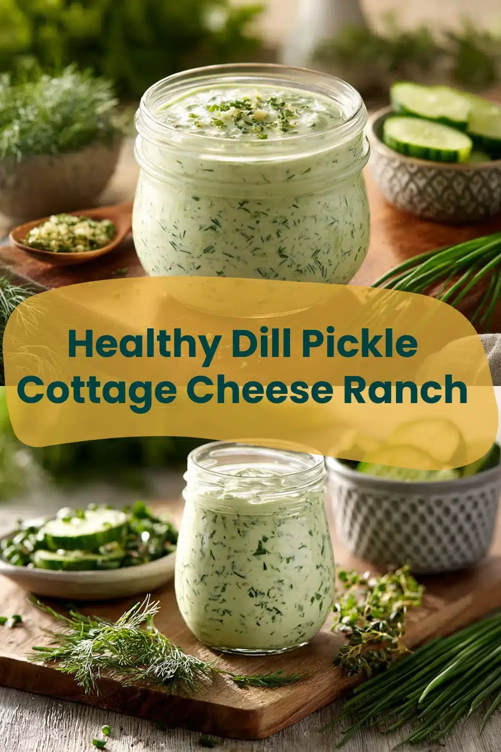 Healthy Dill Pickle Cottage Cheese Ranch