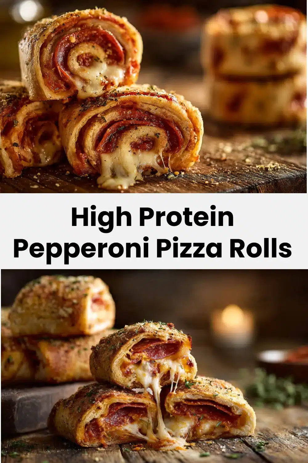 High Protein Pepperoni Pizza Rolls