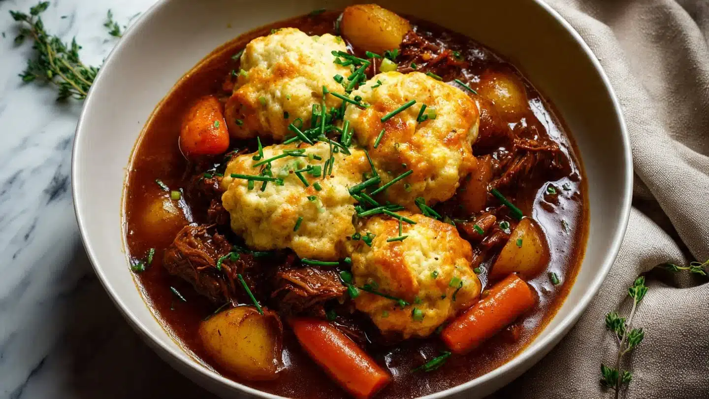 Irish Stew with Cheddar Dumplings