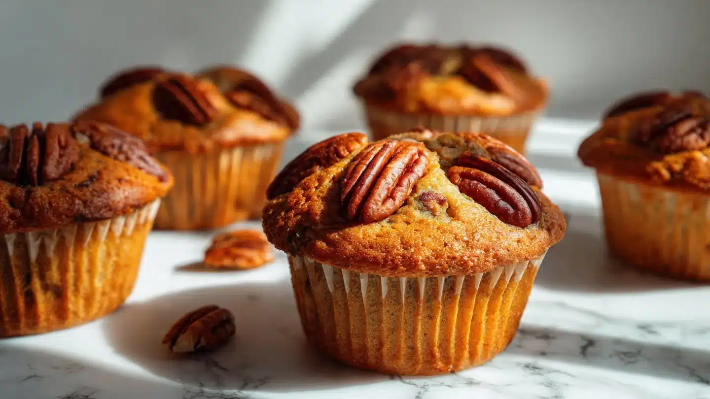 Pecan Pie Brown Sugar Muffins : Gooey, Nutty Breakfast Bliss