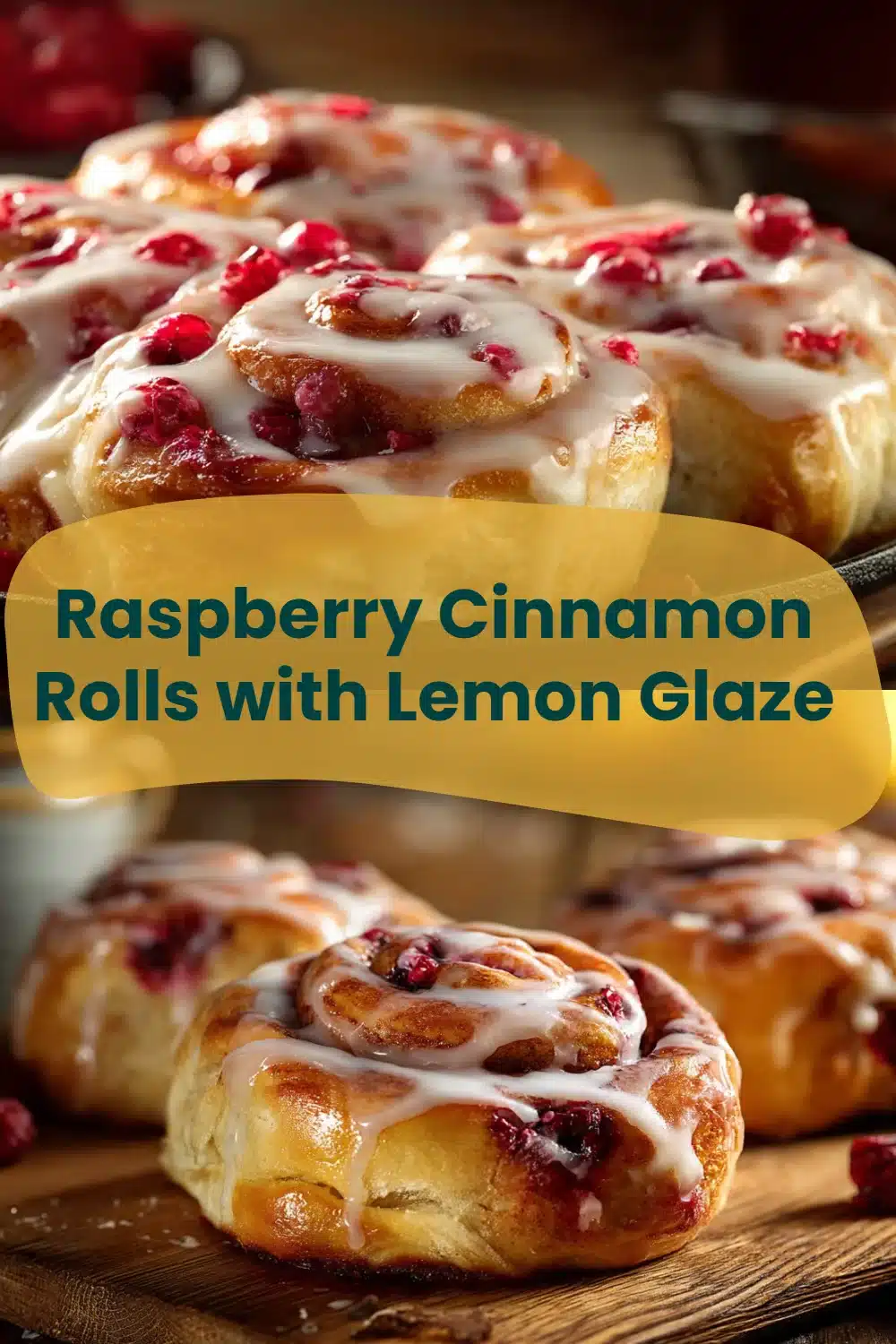 Raspberry Cinnamon Rolls with Lemon Glaze
