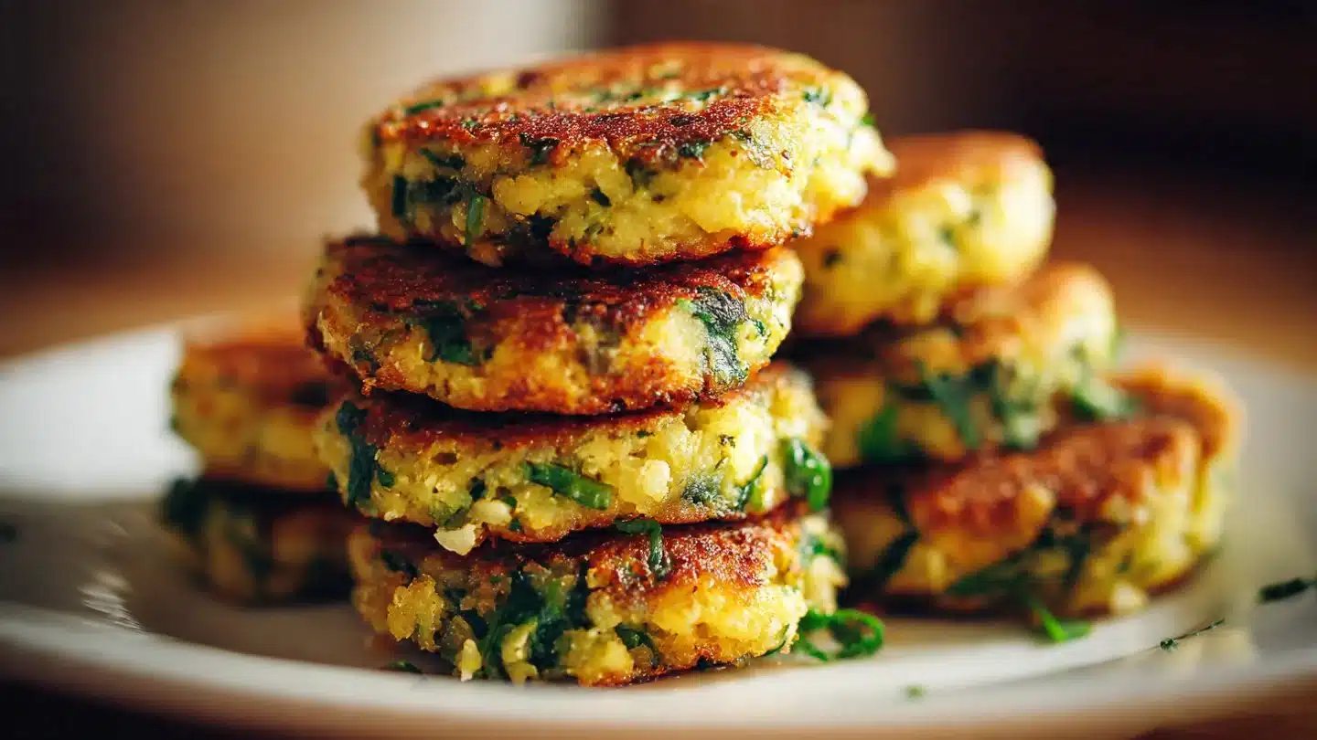 Savory Vegetarian Spinach Chickpea Cakes