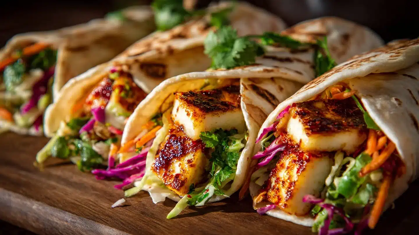 Sweet Chili Halloumi Wraps