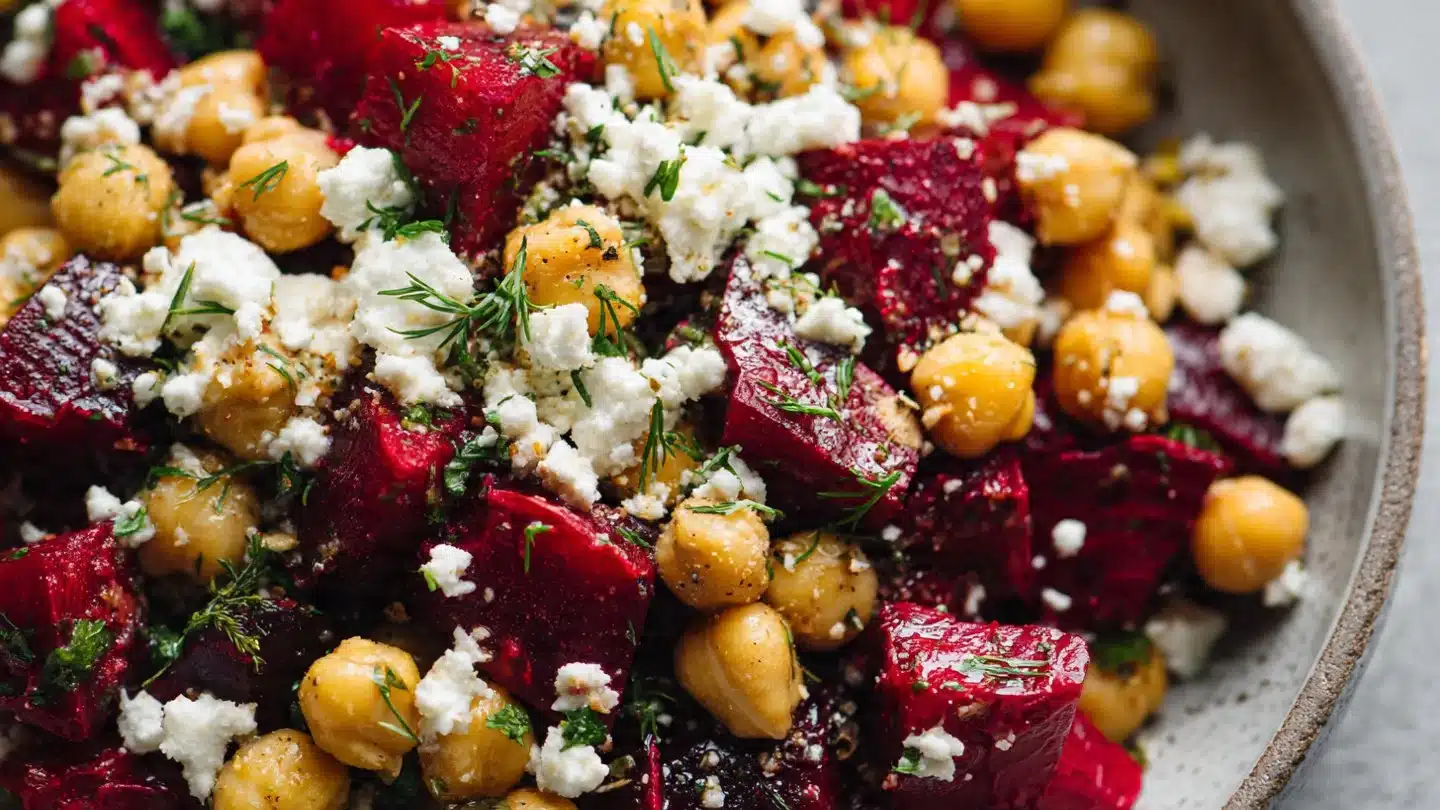 Chickpea Beet Feta Salad Recipe