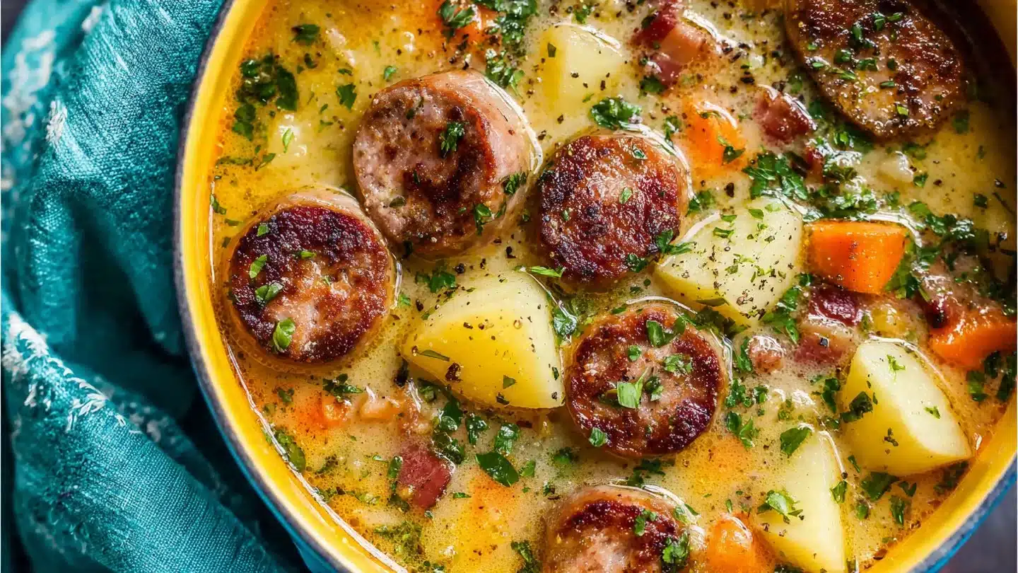 Classic German Potato Soup with Sausage