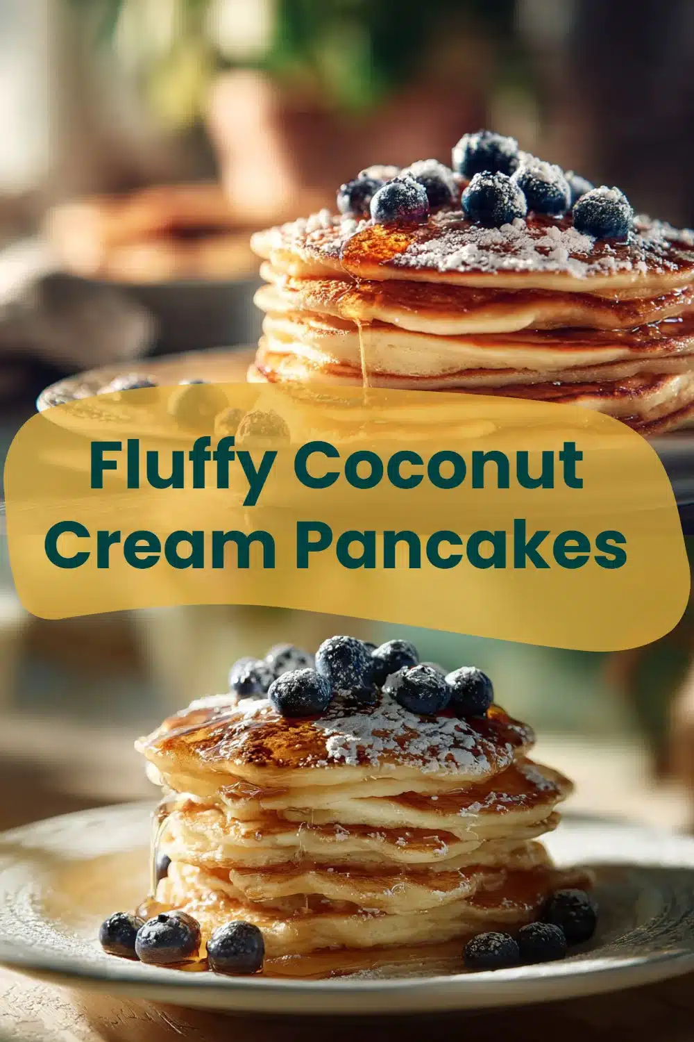 Fluffy Coconut Cream Pancakes