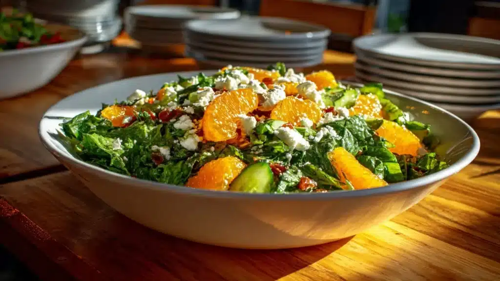 Irish Flag Clementine Cucumber Salad with vibrant colors and fresh ingredients.