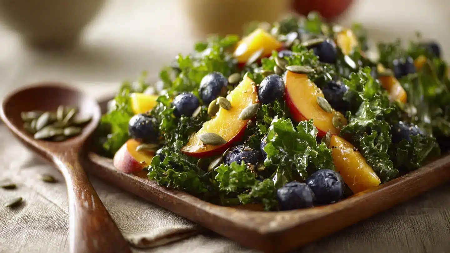 Peach Blueberry Kale Salad