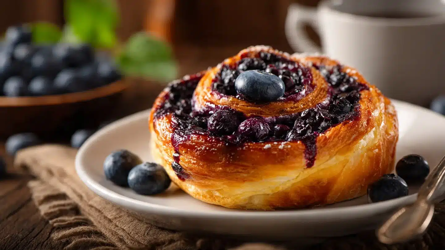 Swirled Blueberry Cream Cheese Danish