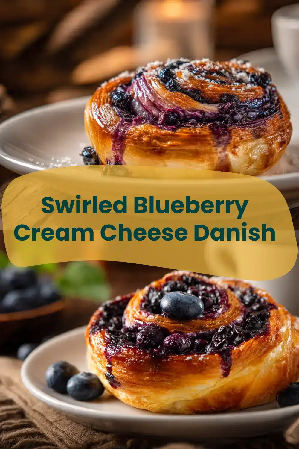 Swirled Blueberry Cream Cheese Danish