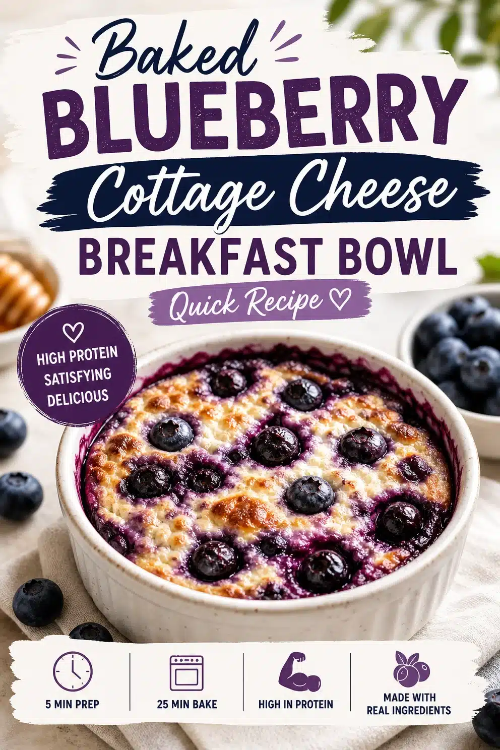Baked Blueberry Cottage Cheese Breakfast Bowl: Quick Recipe