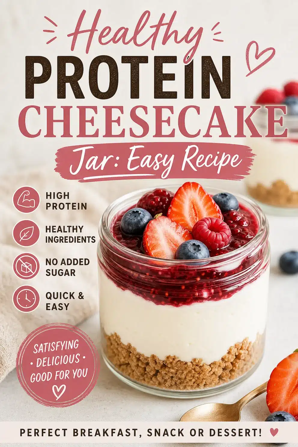 Healthy Protein Cheesecake Jar: Easy Recipe
