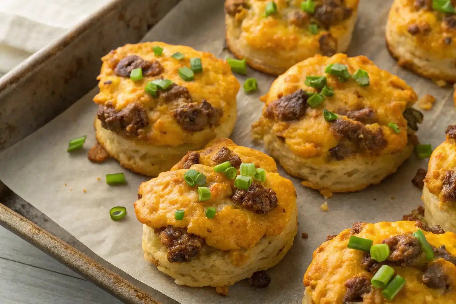 Sausage Cheddar Breakfast Biscuits Recipe