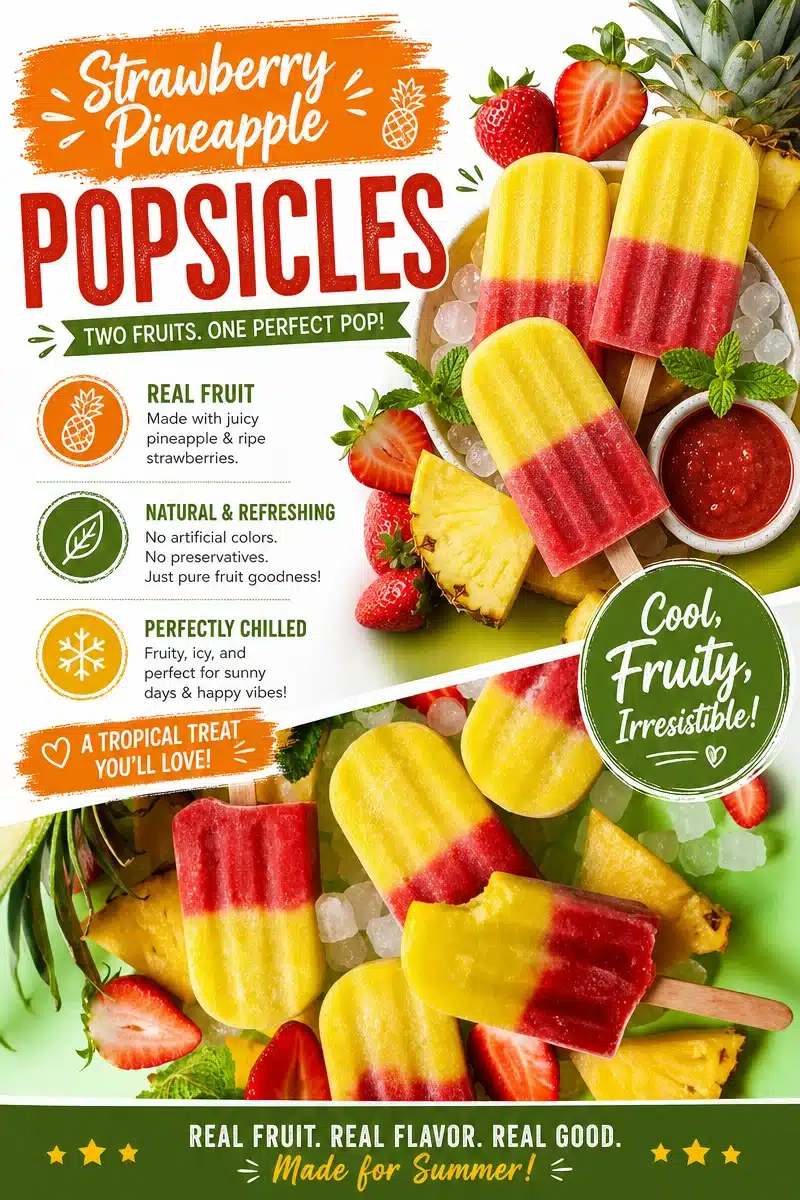 Strawberry Pineapple Popsicles