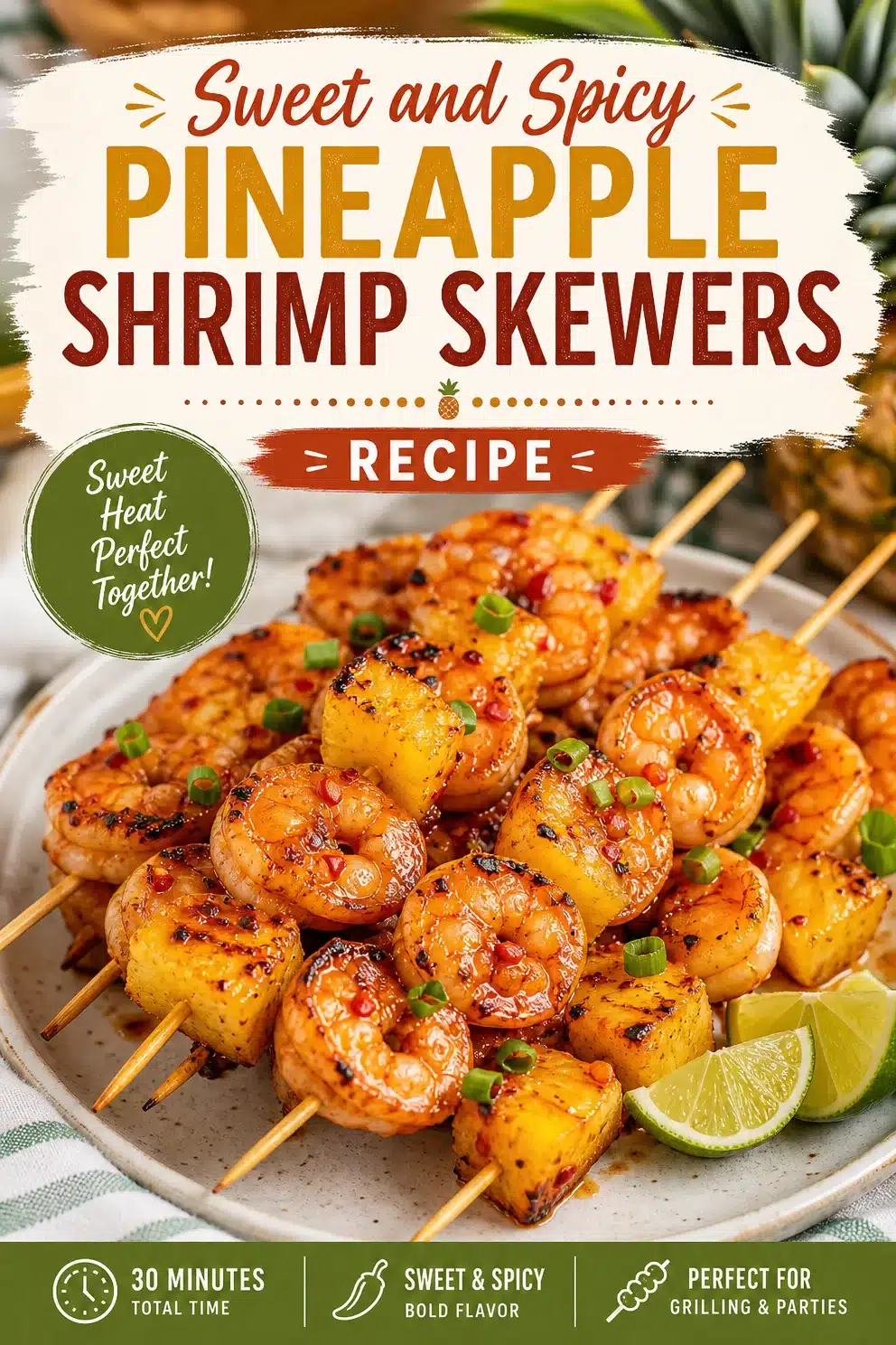 Sweet and Spicy Pineapple Shrimp Skewers Recipe