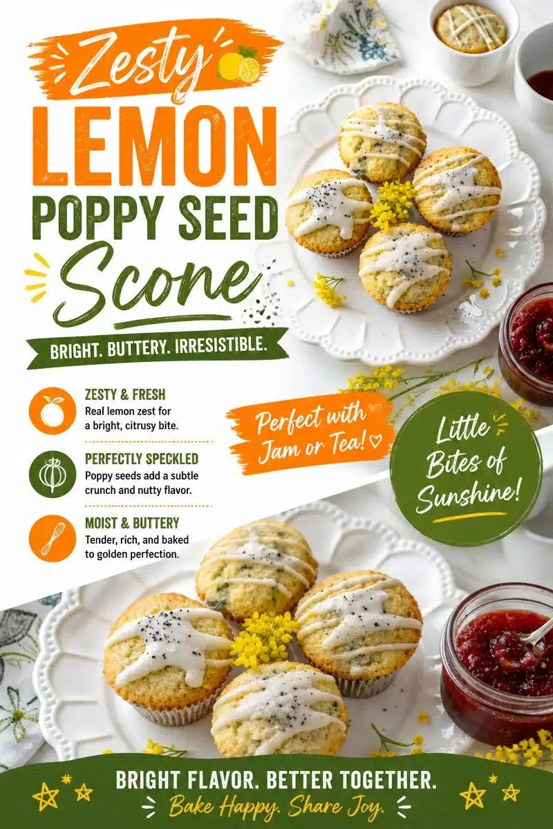 Zesty Lemon Poppy Seed Scone Recipe