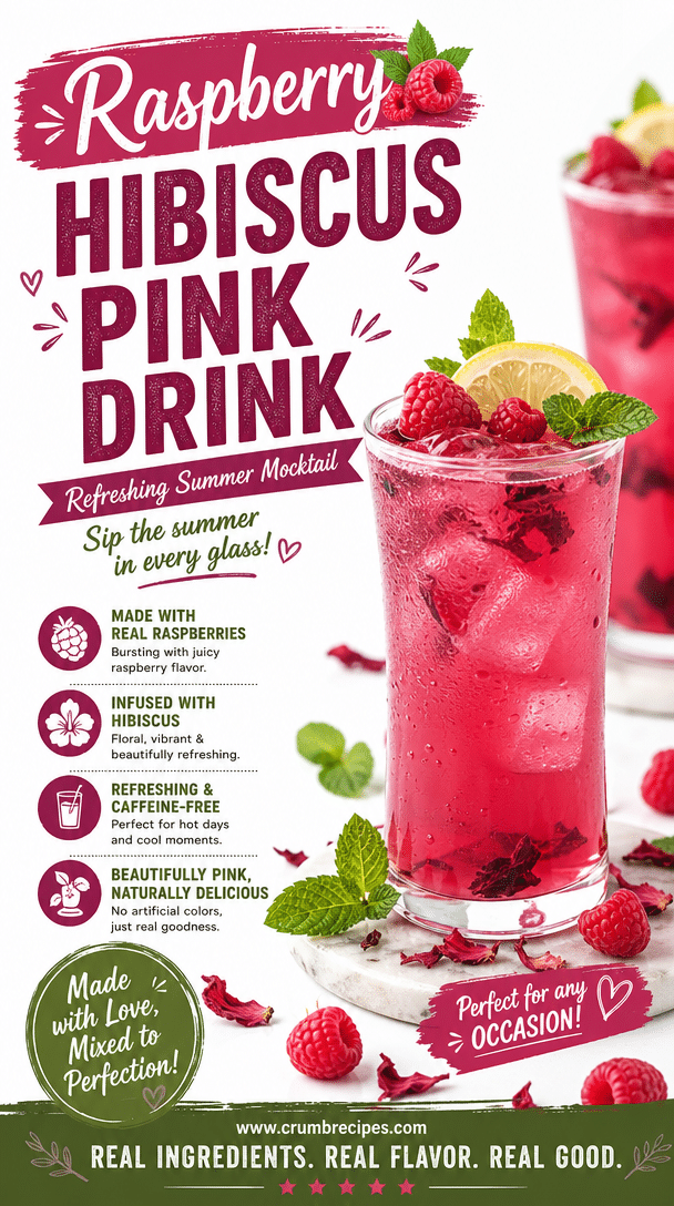 Raspberry Hibiscus Pink Drink: Refreshing Summer Mocktail