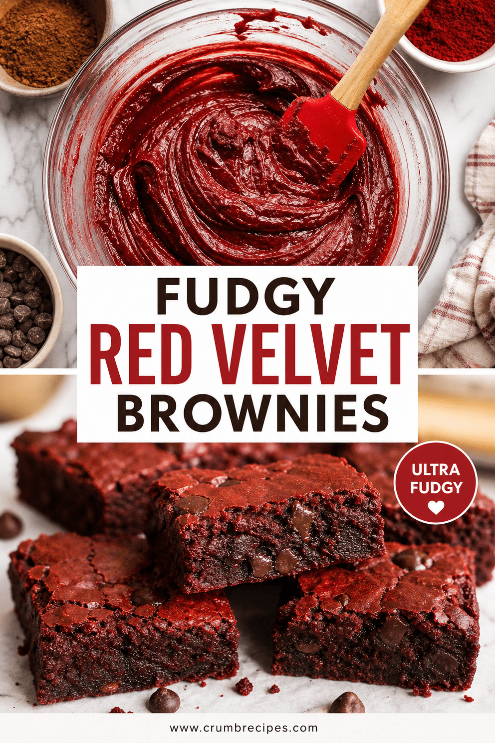 Fudgy Red Velvet Brownies Recipe for Chocolate Lovers