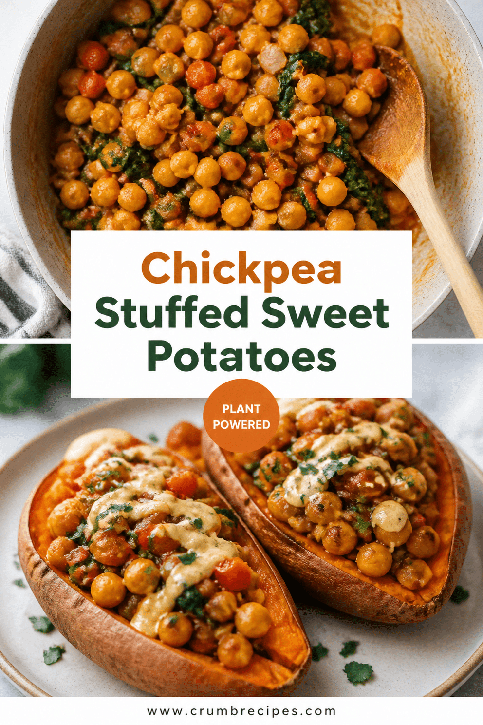 Chickpea Stuffed Sweet Potatoes