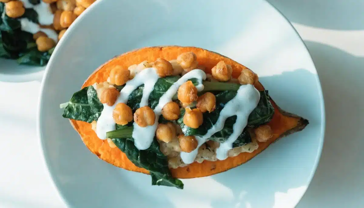 Chickpea Stuffed Sweet Potatoes