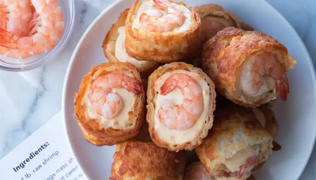 Shrimp egg roll wraps prepared from a keto cookbook recipe