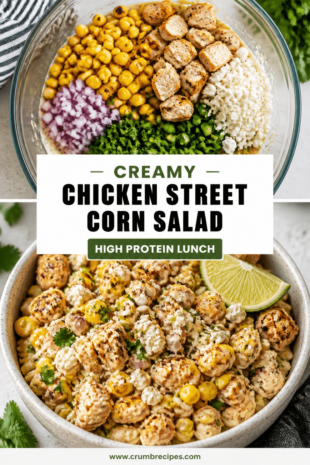 Quick High Protein Chicken Street Corn Salad for Easy Lunch Prep