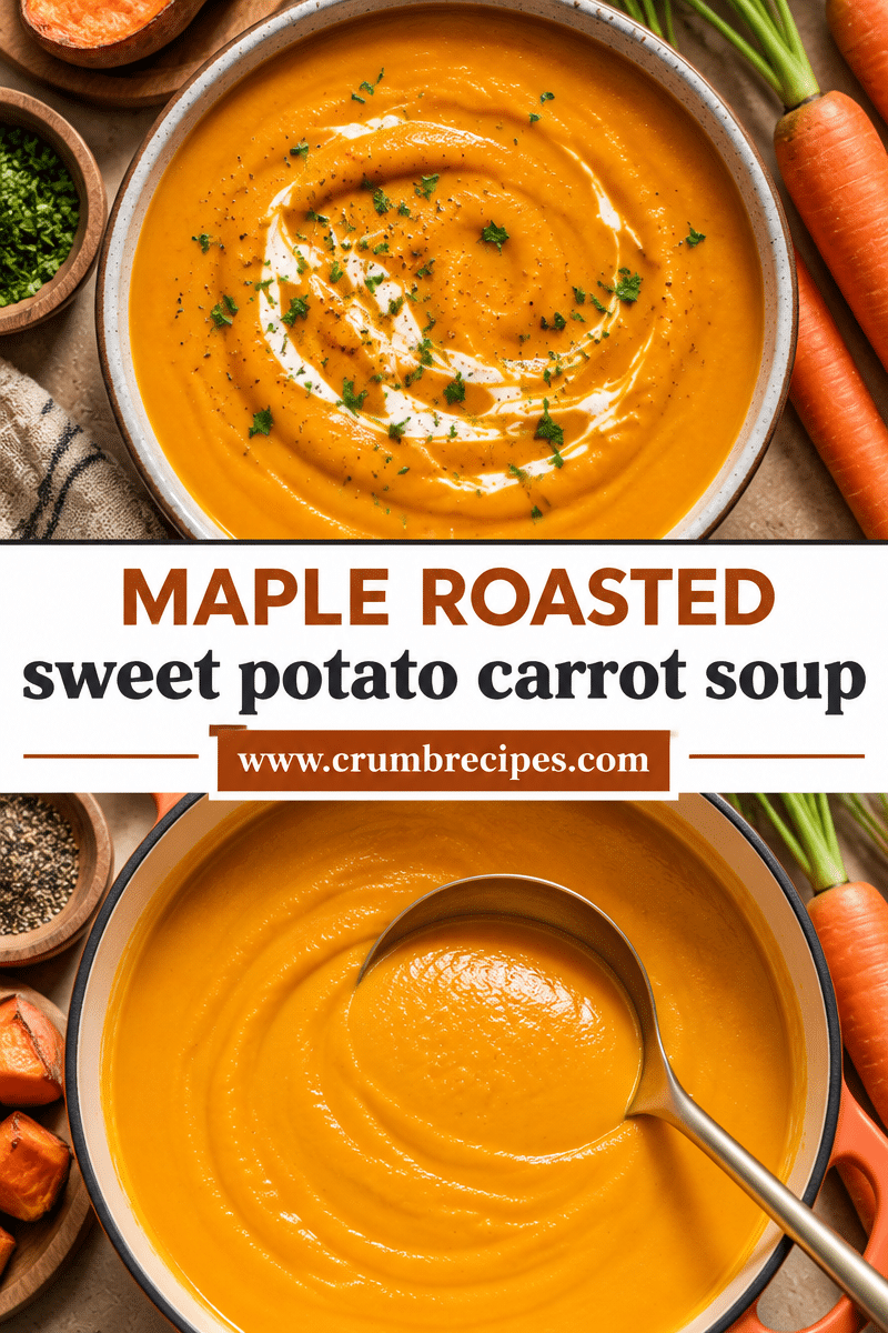 Maple Roasted Sweet Potato Carrot Soup